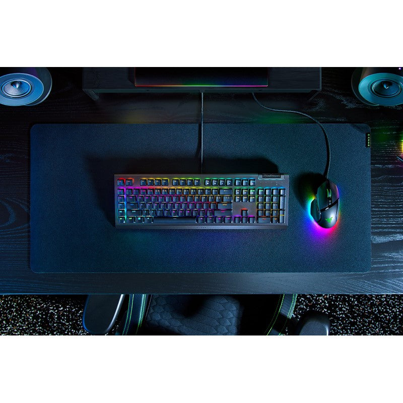 Razer BlackWidow V4 X Mechanical Gaming Keyboard with Razer Chroma RGB Green Swith (Arabic Layout) - Black Razer BlackWidow V4 X Mechanical Gaming Keyboard with Razer Chroma RGB Green Swith (Arabic Layout) - Black